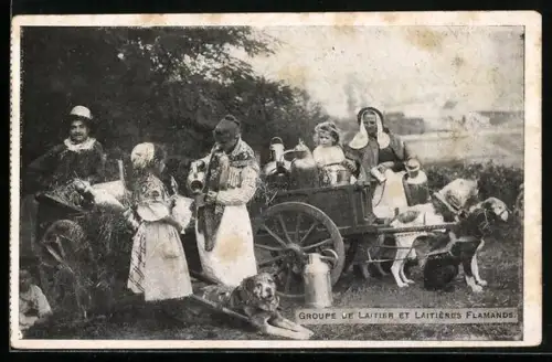 AK Groupe de Laitier et Latières Flamands, Hundegespann zum Milchtransport