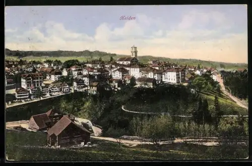 AK Heiden, Ortsansicht aus der Vogelschau