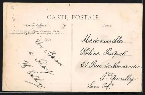 AK Poissy /S.-et-O., Boulevard de la Seine et l`Esturgeon avec charrettes et arbres alignés