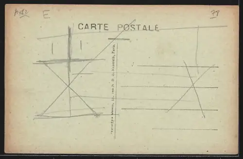 AK Porcheville, Place de l`Église avec vue sur l`église et passants