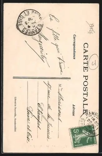 AK Rambouillet /S.-et-O., La Poste et les habitants devant le bâtiment