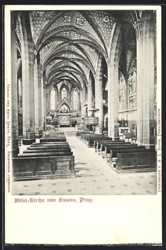 AK Prag / Praha, Emaus, Innenansicht der Kirche