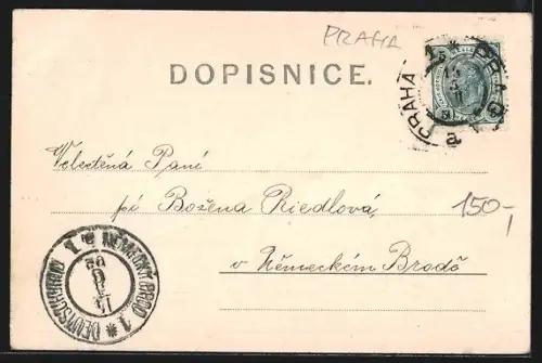 AK Prag / Praha, Hradcany s Petrinské rozhledny