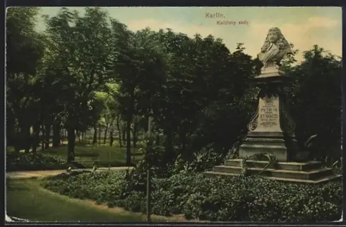 AK Prag / Praha, Karlin, Kaizlovy sady