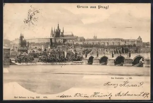 AK Prag / Praha, Blick zum Hradschin