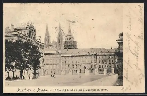AK Prag / Praha, Kralovsky hrad s arcibiskupskym palacem