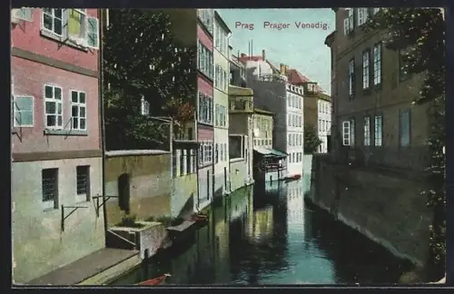 AK Prag / Praha, Prager Venedig, Kanalpartie