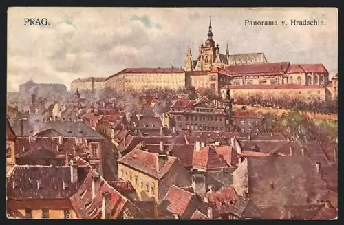 AK Prag / Praha, Panorama v. Hradschin