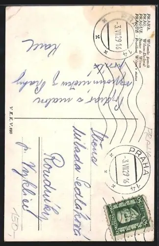 AK Prag / Praha, Wilson-Denkmal