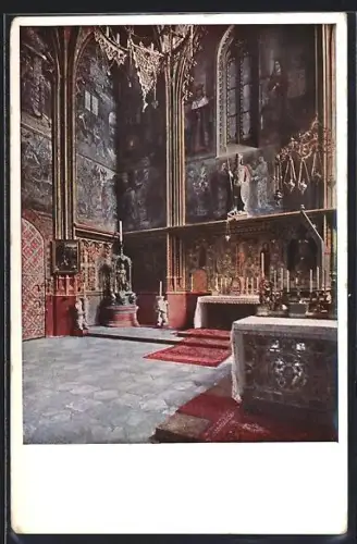 AK Prag / Praha, St. Veits Dom, Skt. Wenzelskapelle, Innenansicht nach Osten