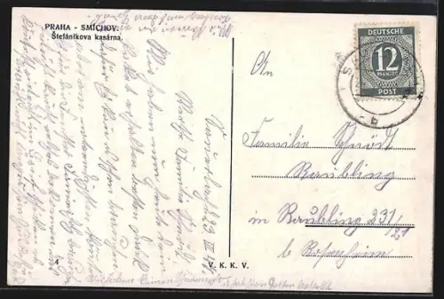 AK Prag / Praha, Smíchov, Stefánikova kasárna