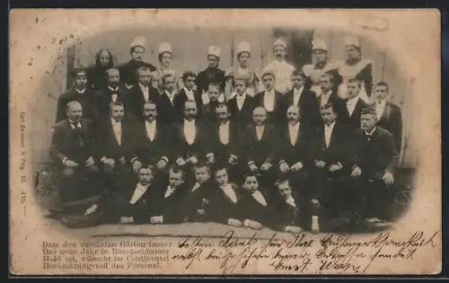 AK Prag / Praha, Personal des Hotel Continental