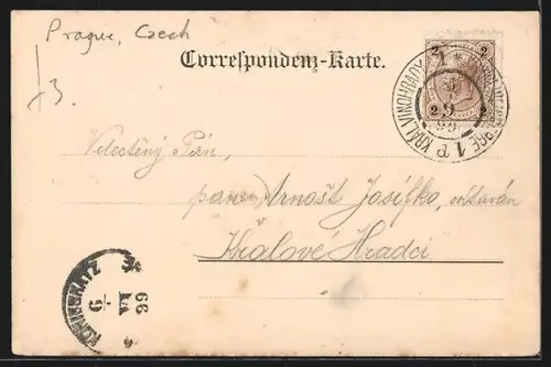 AK Prag / Praha, Blick in die Brückengasse