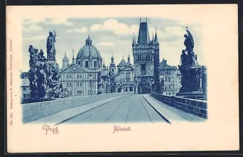 AK Prag / Praha, Altstadt, Karlsbrücke