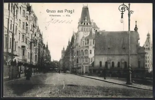 AK Prag / Praha, Partie in der Niklasstrasse