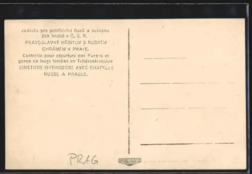 AK Prag / Praha, Pravoslavný Habitov s Ruským Chrámem