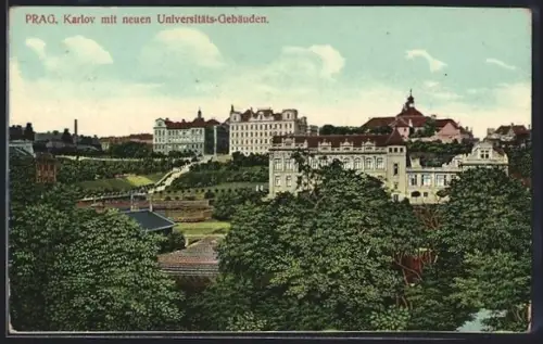 AK Prag / Praha, Karlov mit neuen Universitäts-Gebäuden