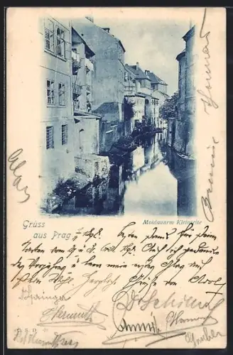 AK Prag / Praha, Moldauarm Kleinseite