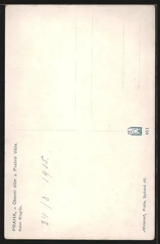 AK Prag / Praha, Obecni dum u Prasne Veze, Salon Riegruv