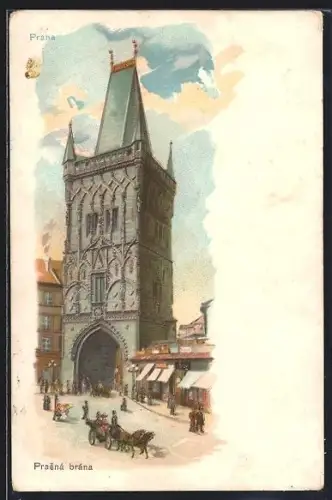 Lithographie Prag / Praha, Prasna brana