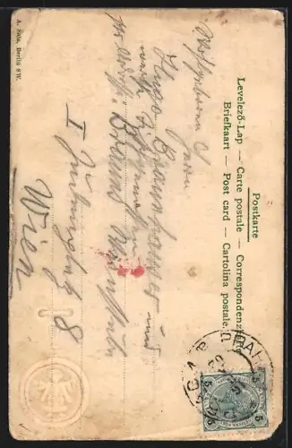 Künstler-AK Prag / Praha, Gaststätte Deutsches Haus F. Boglmann, Urkunde über Biergenuss