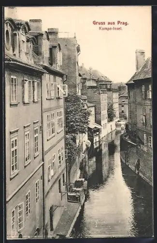 AK Prag / Praha, Kampa-Insel aus der Vogelschau