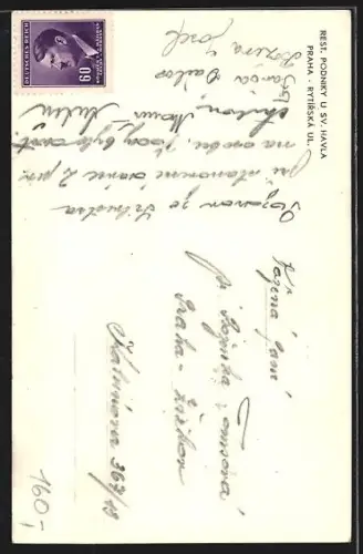 AK Prag / Praha, Rest. Podniky u. Sv. Havla, Rytirska Ul.