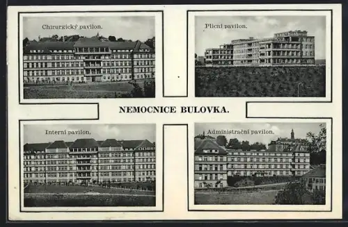 AK Prag / Praha, Nemocnice Bulovka, Chirurgicky pavilon, Plicni pavilon, Interni pavilon