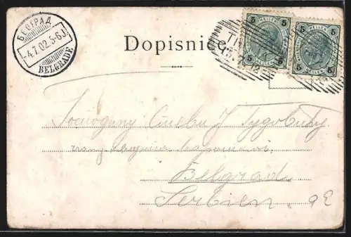 Lithographie Prag / Praha, Neue Kadetten-Schule, Aussenansicht