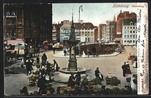 AK Hamburg, Messberg mit Brunnen