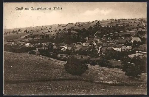 AK Gaugrehweiler /Pfalz, Ortsansicht mt umliegenden Feldern