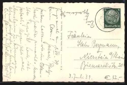 AK Gerbach, Ortsansicht vom Feld aus