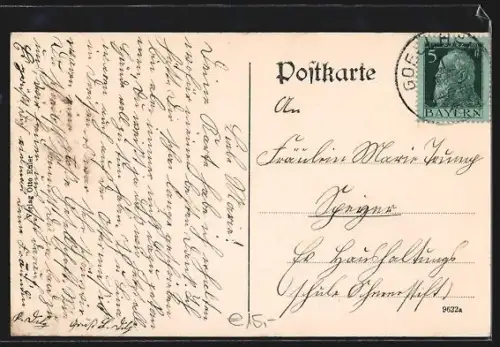 AK Göllheim, Totalansicht vom Feld aus