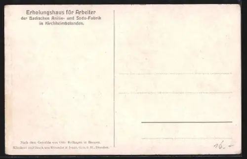 Künstler-AK Kirchheimbolanden, Erholungsheim für Arbeiter der Badischer Anilin- u. Soda-Fabrik
