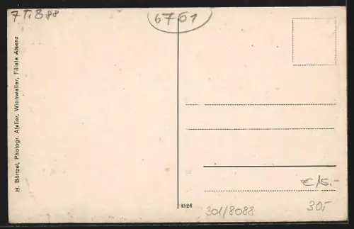 AK Imsbach, Ortsansicht vom Feld aus gegen die Anhöhen