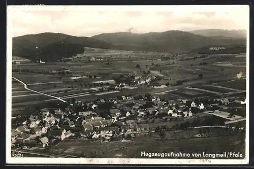 AK Langmeil /Pfalz, Ortsansicht vom Flugzeug aus