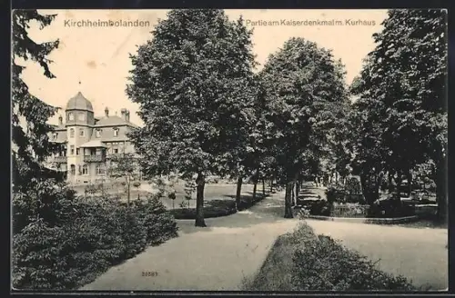 AK Kirchheimbolanden, Partie am Kaiserdenkmal mit Kurhaus