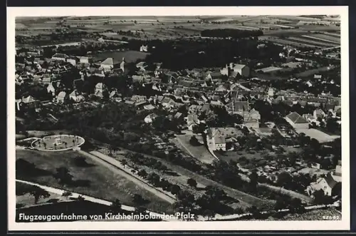AK Kirchheimbolanden /Pfalz, Ortsansicht mit Rondell-Anlage vom Flugzeug aus