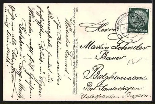 AK Kirchheimbolanden /Pfalz, Ortsansicht mit Rondell-Anlage vom Flugzeug aus