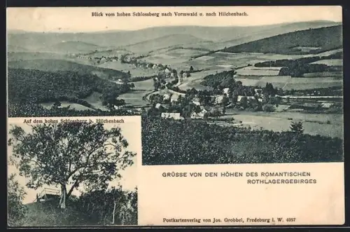 AK Vormwald, Blick vom hohen Schlossberg nach Vormwald u. nach Hilchenbach