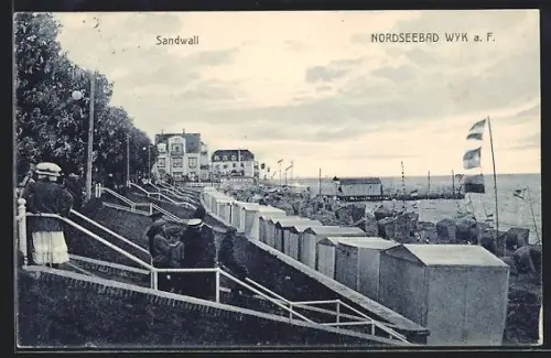 AK Wyk, Blick auf Sandwall mit Strandpartie