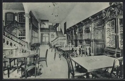 AK Lübeck, Gasthof Schabbel-Haus, Diele, Innenansicht