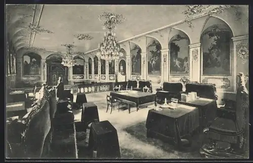 AK Lübeck, Rathaus, Audienzsaal des Senats, Innenansicht