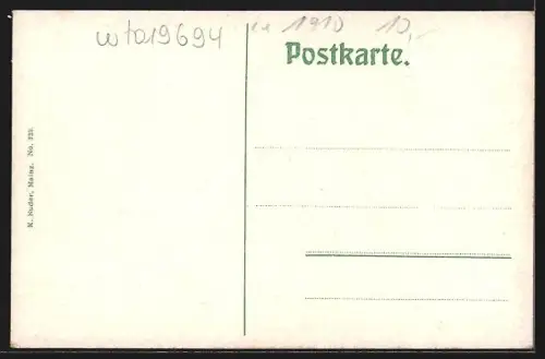 AK Mainz, Kaiserstrasse aus der Vogelschau