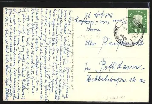 AK Lehre b. Brschwg., Gasthaus Emil Hess, Kirche, Hauptstrasse, Schule, an der Schunter