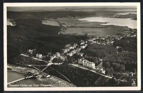AK Sellin auf Rügen, Ortsansicht vom Flugzeug aus