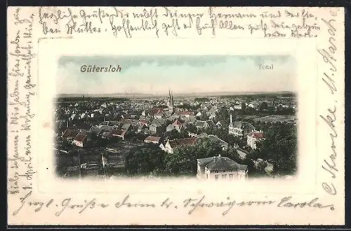 AK Gütersloh, Totalansicht der Stadt