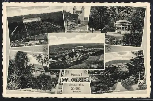 AK Gandersheim, Stiftskirche, Osterbergsee, Jugendherberge, Trinkbrunnen