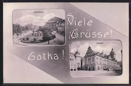 AK Gotha, Arnoldiplatz, Rathaus