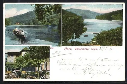 AK Bad Lauterberg /Harz, Wiesenbeker Teich mit Hotel